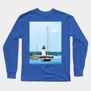 Bristol RI - Boats near Lighthouse Long Sleeve T-Shirt